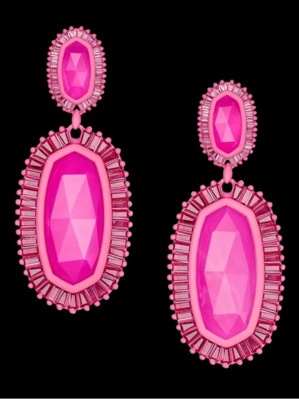 Kendra Scott Kaki Statement Earrings in Pink Agate